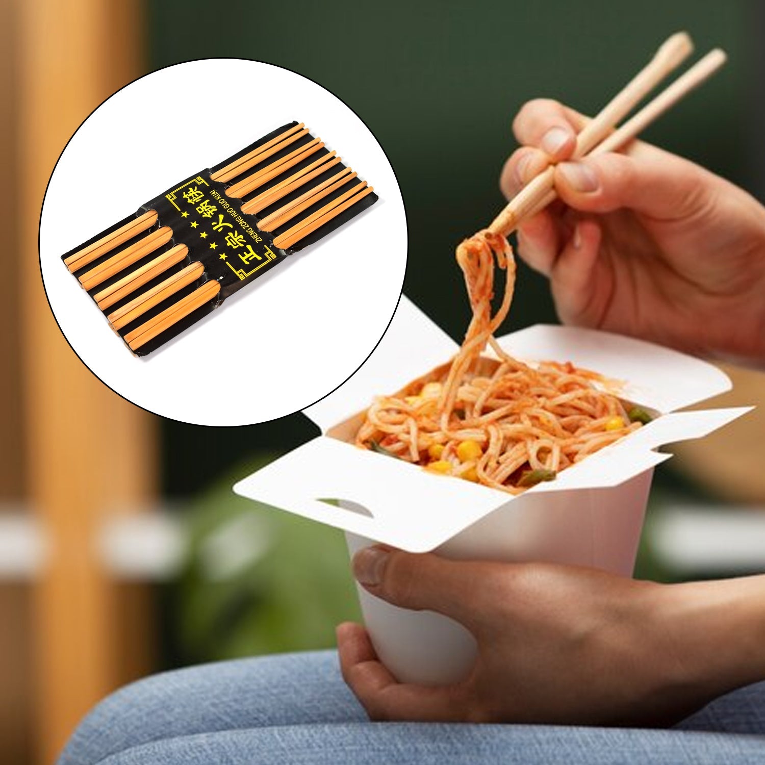 2908 10pair Chopsticks Set Lightweight Easy to Use Chop Sticks with Case for Sushi, Noodles and Other Asian Food DeoDap 2908 10pair Chopsticks Set Lightweight Easy to Use Chop Sticks with Case for Sushi, Noodles and Other Asian Food DeoDap